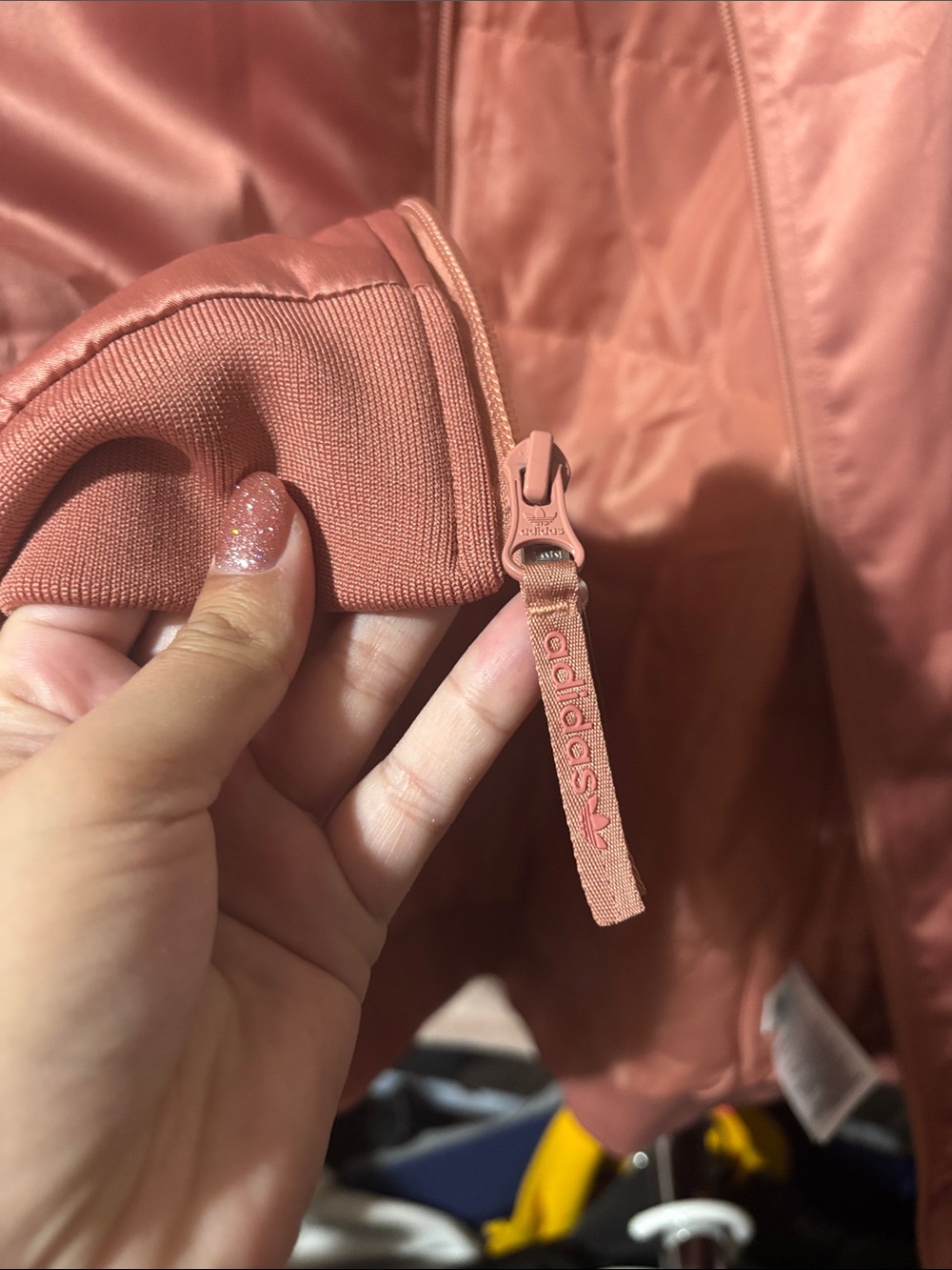 adidas Satin Bomber Jacket in Rose - Picture 12 of 12